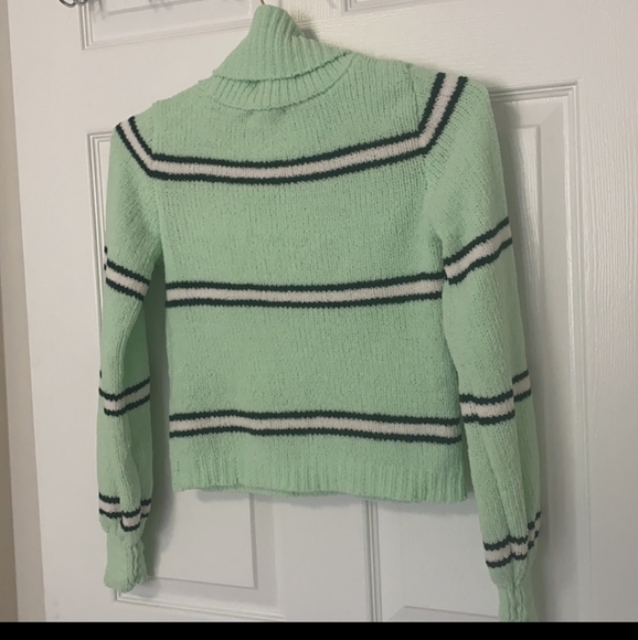 Wild Fable chenille mockneck crop striped sweater - Picture 4 of 8